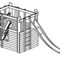 Bauwerkgerüst 015 in Lärche mit Stahlfüßen, mit 3 Leitern (L5.01510)