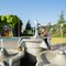 Concrete and stainless steel water play elements in Sochi Park Olympics, Russia