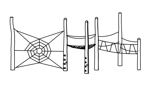Kletterwald – Ausführungsbeispiel 2, Seilfarbe = hanf