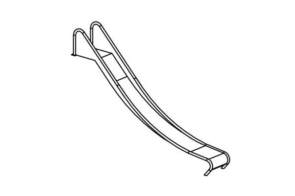 Kleinkindrutsche aus Edelstahl, Breite = 0,45 m, Höhe = 1,00 m