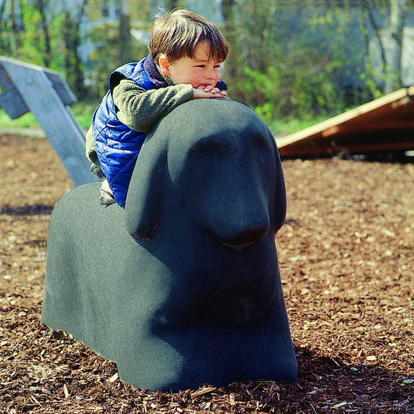 Streichelstein Hund, Farbe anthrazit