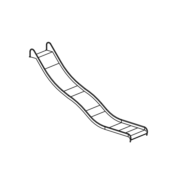 Edelstahlrutsche, b= 1,50m  h=3,50m